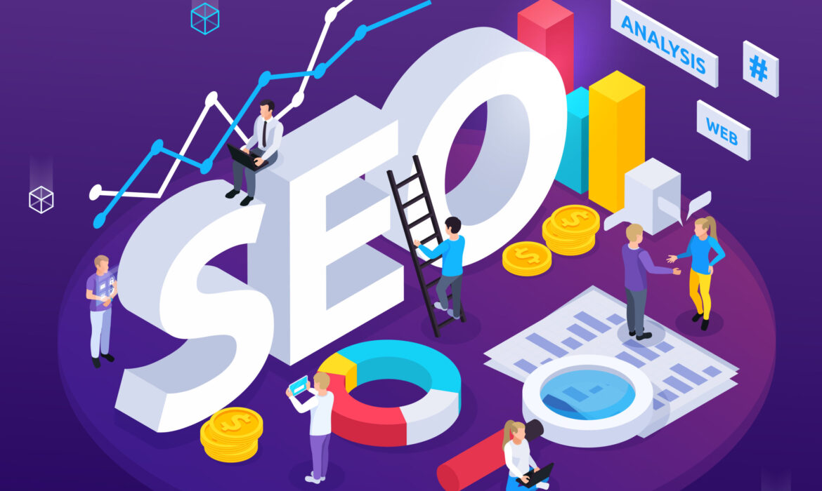 2025 yılı SEO trendlerini temsil eden yapay zeka, grafikler, veri analiz panelleri ve kullanıcı etkileşimli dijital pazarlama illüstrasyonu.